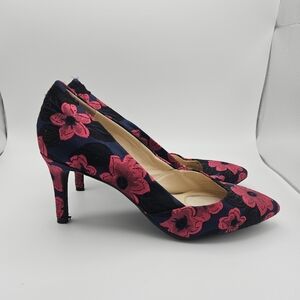 Alex Marie floral pointed toe pumps pink blue black size 9